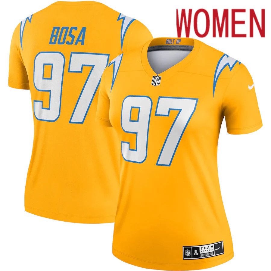 Women Los Angeles Chargers #97 Joey Bosa Nike Gold Inverted Legend NFL Jersey->women nfl jersey->Women Jersey